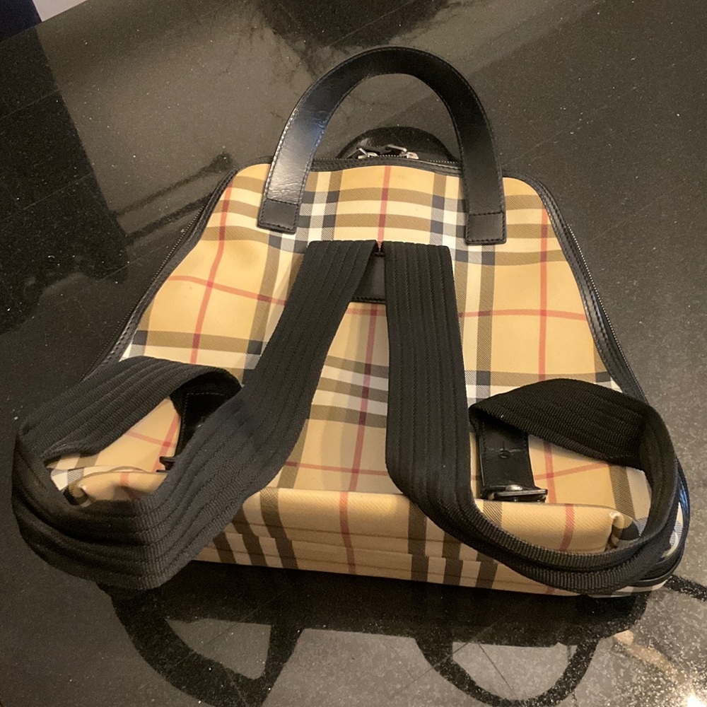 Burberry Tan and Black Checkered Backpack - Picture 2 of 7